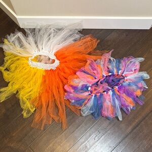 Kids Colorful Tulle Tutu Skirt - Orange, Yellow & Multicolor